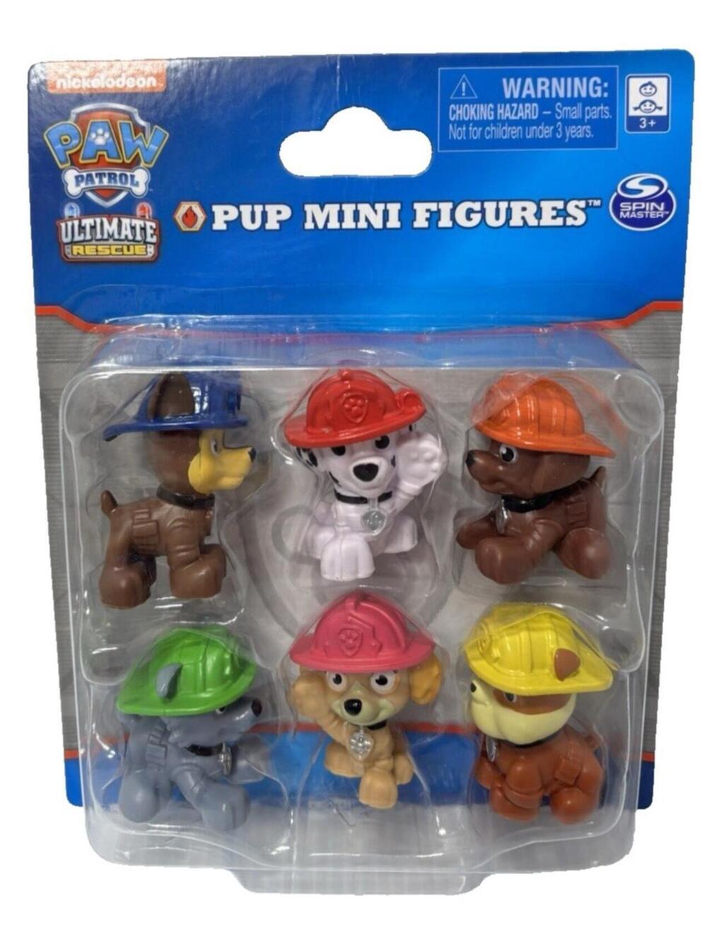 Paw Patrol Mini Pup Figures 6 Piece Rescue Toy Set Cake Toppers, Collectable
